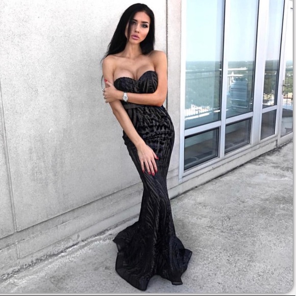 black and silver prom dresses